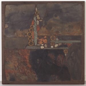 Salontafel van Paul Kingma, 1979 &#8211; Brutalistisch Mozaïekblad, Gesigneerd