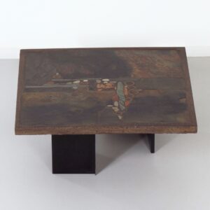 Salontafel van Paul Kingma, 1979 &#8211; Brutalistisch Mozaïekblad, Gesigneerd