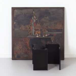 Salontafel van Paul Kingma, 1979 &#8211; Brutalistisch Mozaïekblad, Gesigneerd
