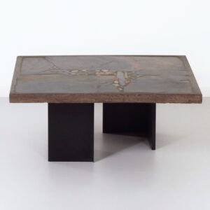 Salontafel van Paul Kingma, 1979 &#8211; Brutalistisch Mozaïekblad, Gesigneerd