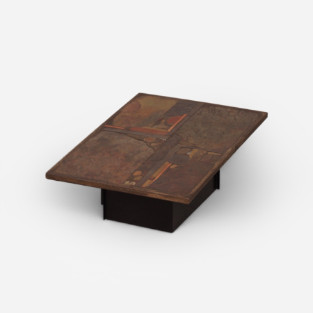 Brutalistische salontafel van Paul Kingma uit 1982