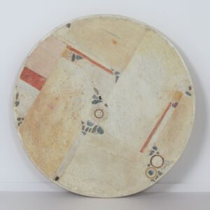 Ronde Salontafel van Paul Kingma, 1981, Witte Steen en Mozaïekblad