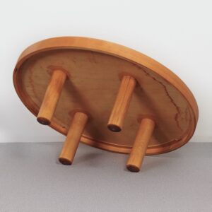 Ronde Salontafel van Roger Capron voor Atelier Capron uit de Jaren 60 in Keramiek en Beukenhout