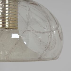 Hanglamp van Doria Leuchten uit de jaren 80 in vulcano glass en messing