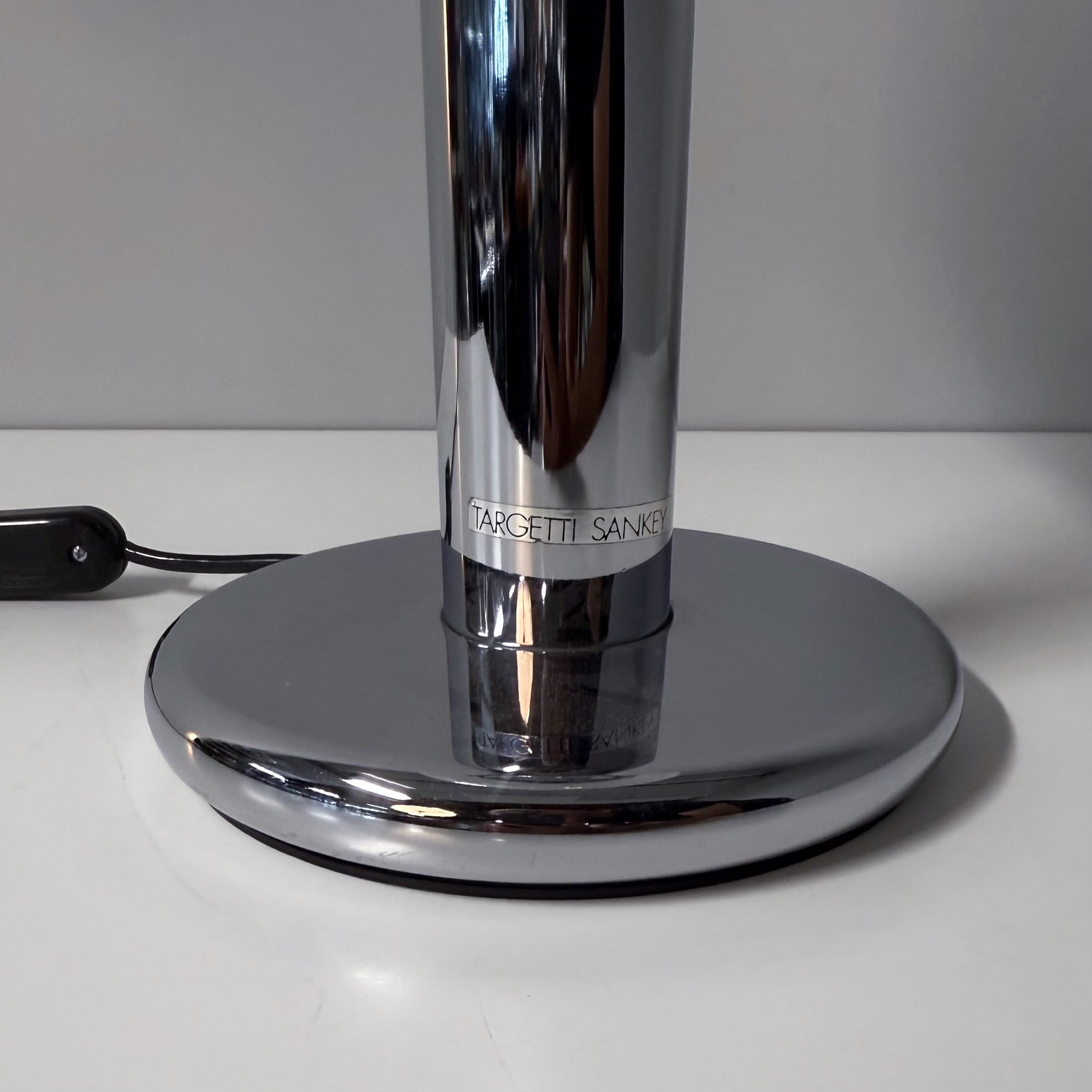 Murano Tafellamp van Targetti Sankey uit de 1960s met Chroom en Glazen Bol