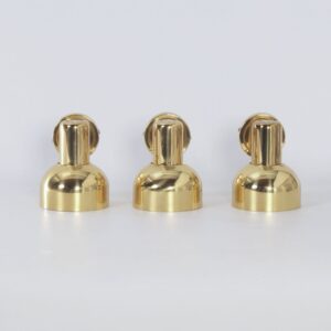Verstelbare messing wandspots uit Zweden, Scandinavisch design jaren 70