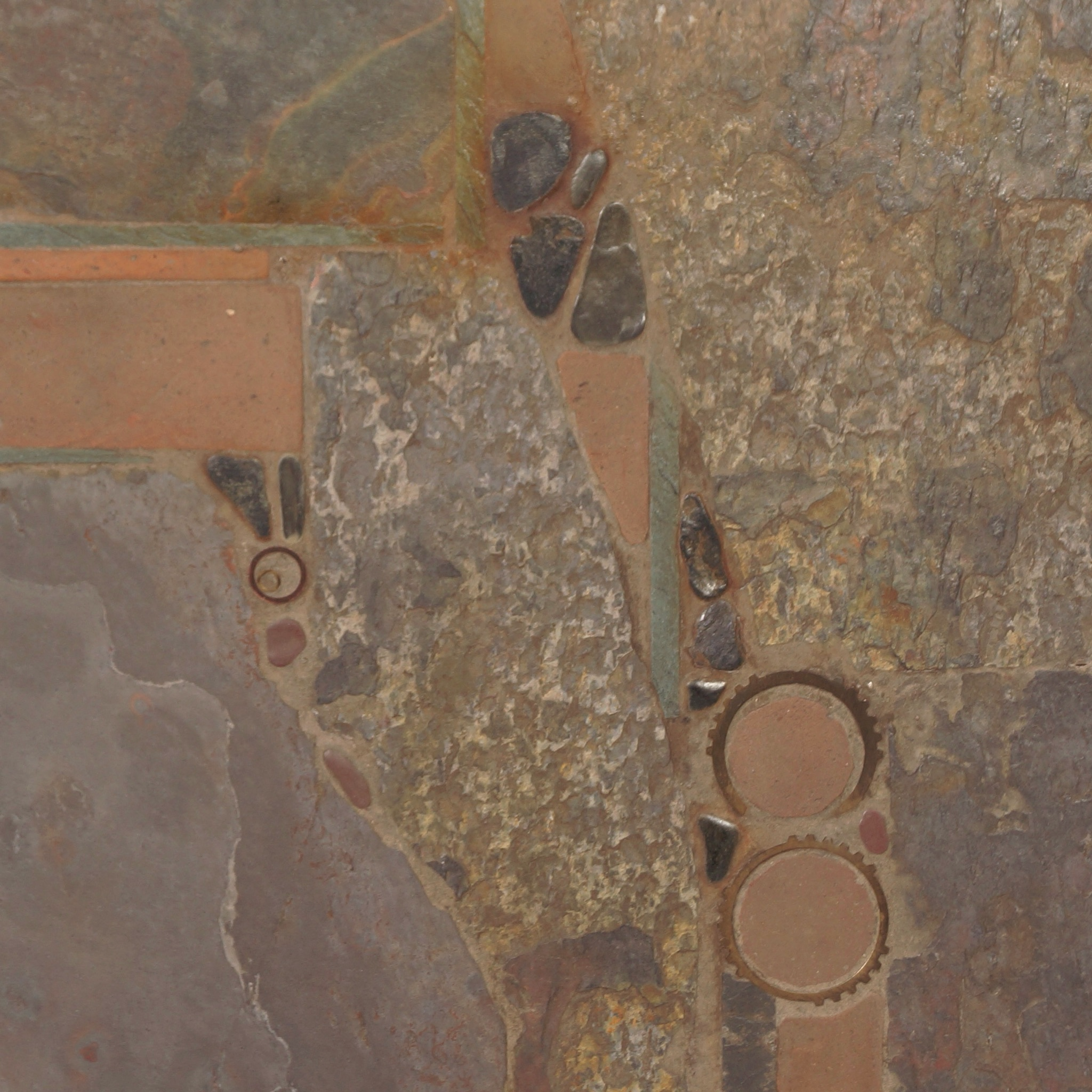 Rechthoekige Salontafel van Paul Kingma uit de jaren 70 met Basalt en Terracotta Inleg