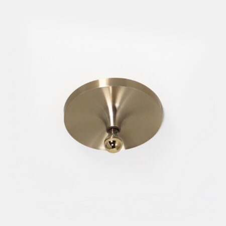 Space Age Plafondlamp van TEKA uit de Jaren Zeventig in Messingkleurig Aluminium