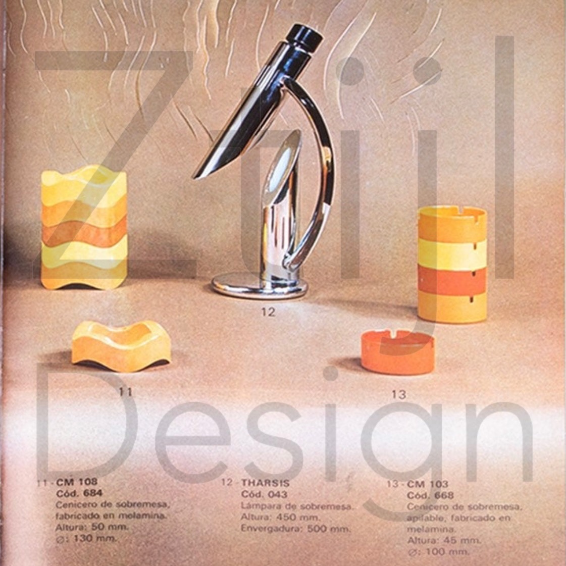 Tharsis tafellamp van Luis Pérez de la Oliva voor Fase, 1973 in chroom, verstelbaar