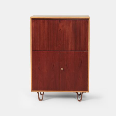 Secretaire kast CB37 van Cees Braakman voor Pastoe, 1957 uit de Berkenserie in berken en teak