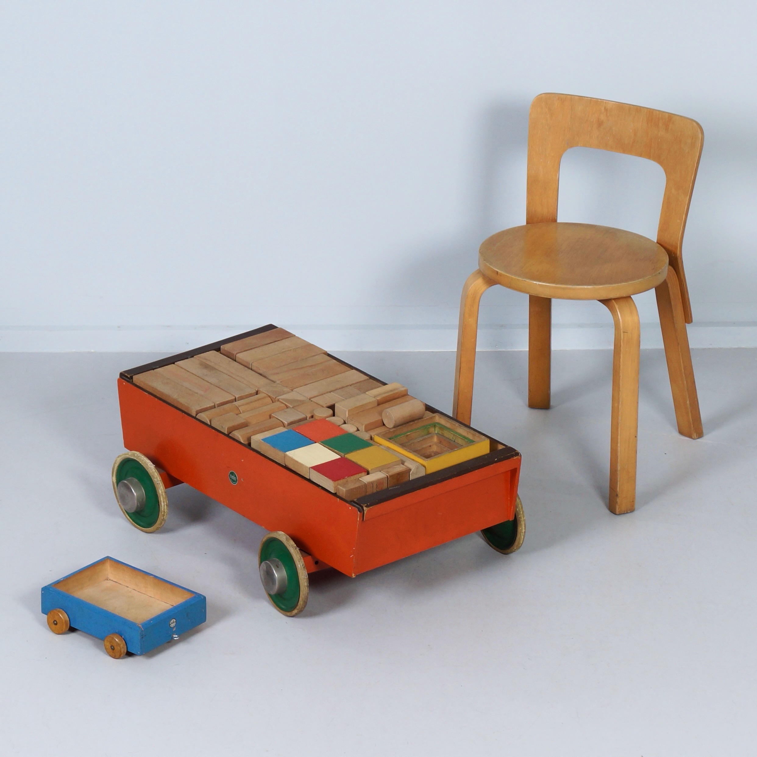 Blokkenwagen ‘Bouwmeester nr. 117’ van ADO, 1950s – Groot Model, 123-delig