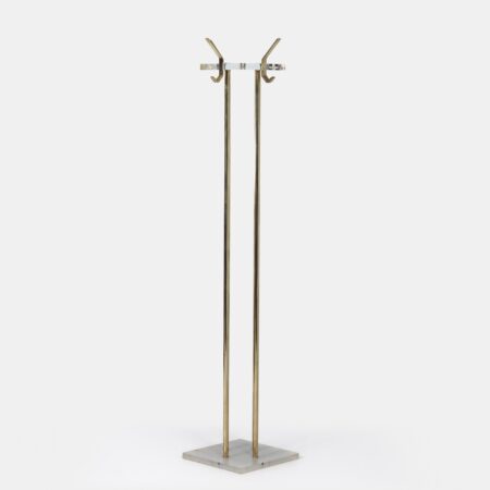 Staande Hollywood Regency Kapstok van Acrylglas en Messing, 1980s