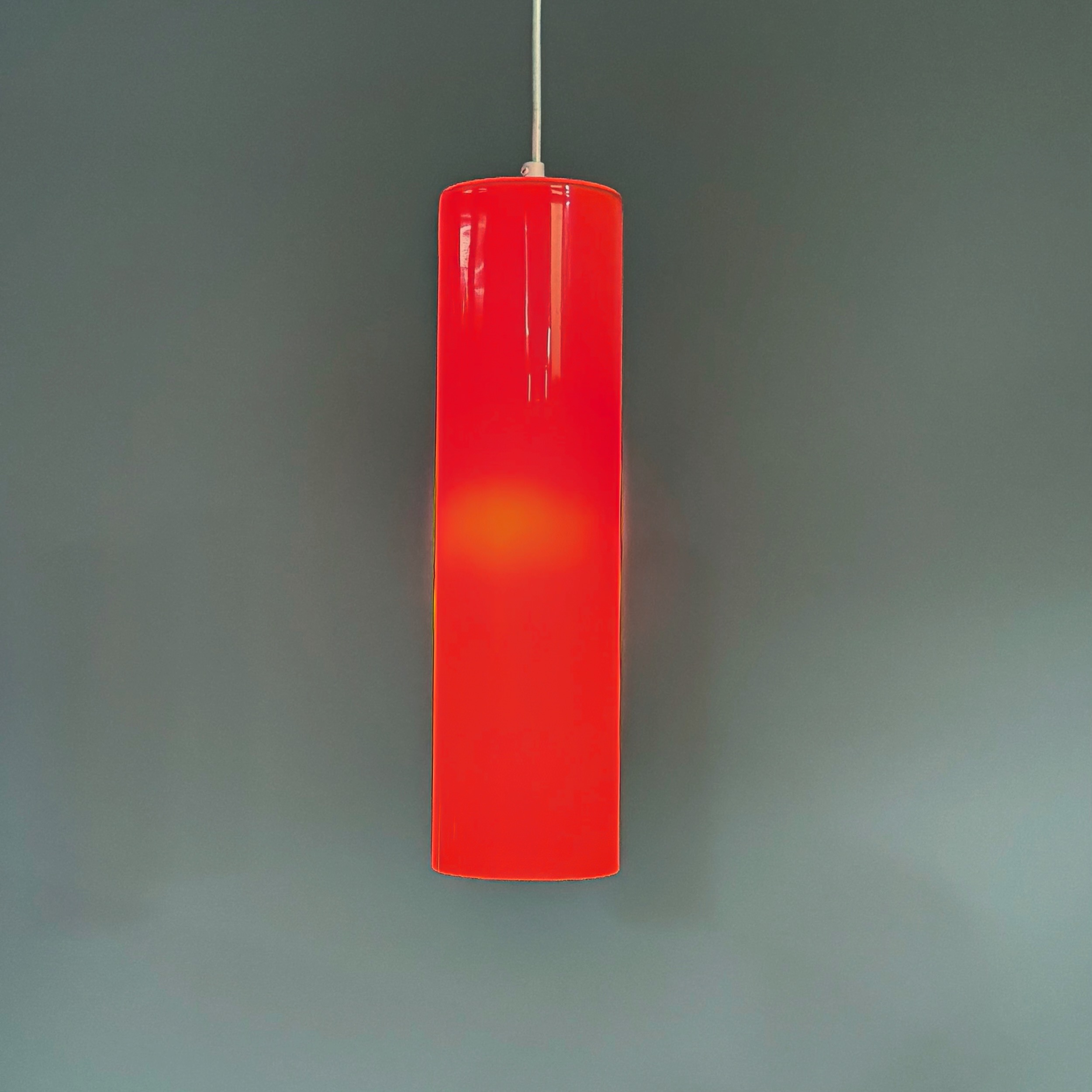 Murano Hanglamp 486b van Paolo Venini voor Venini & C., 1962, oranje