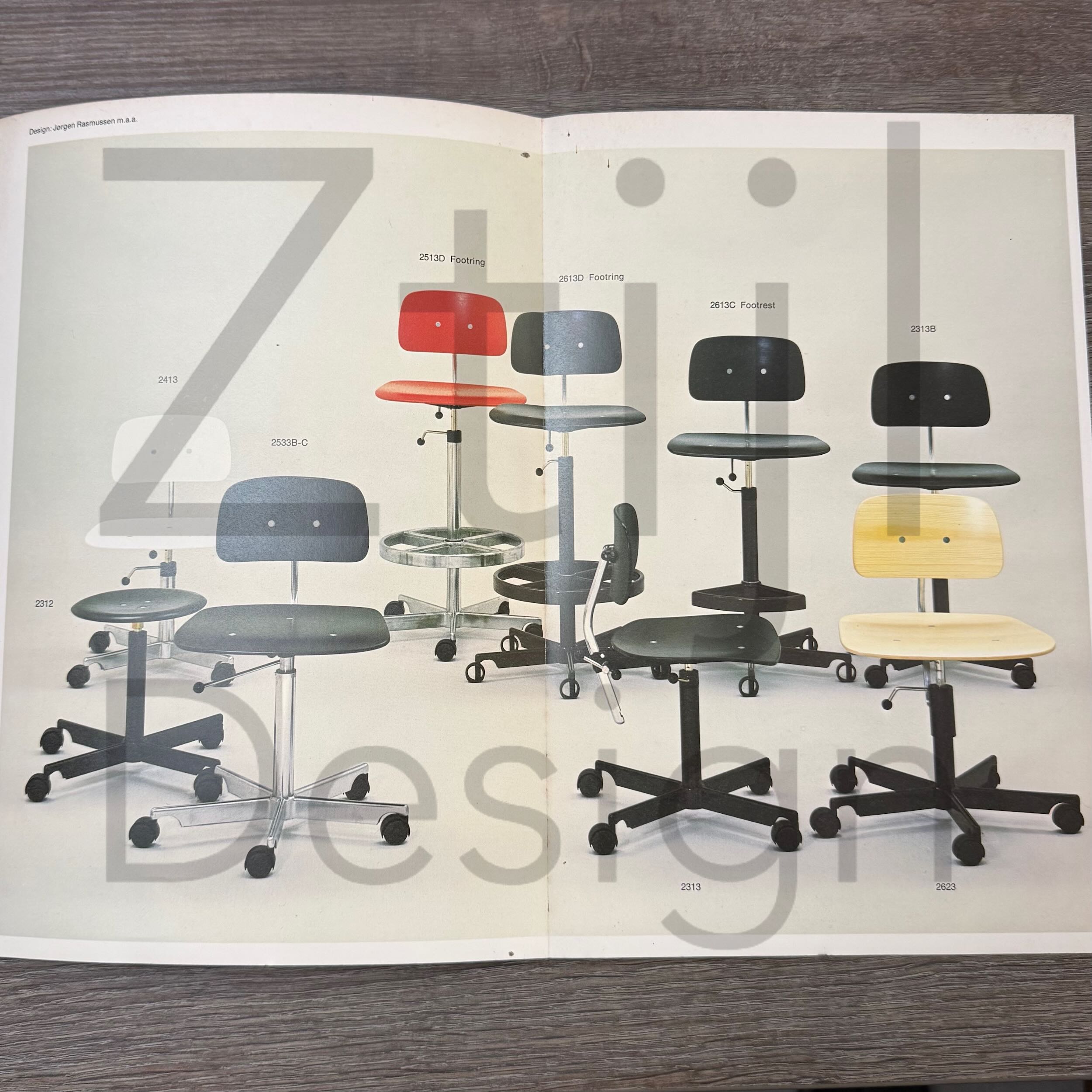 Kevi bureaustoelen van Jørgen Rasmussen voor KEVI A·S, set van 4, 1970s – Verstelbaar
