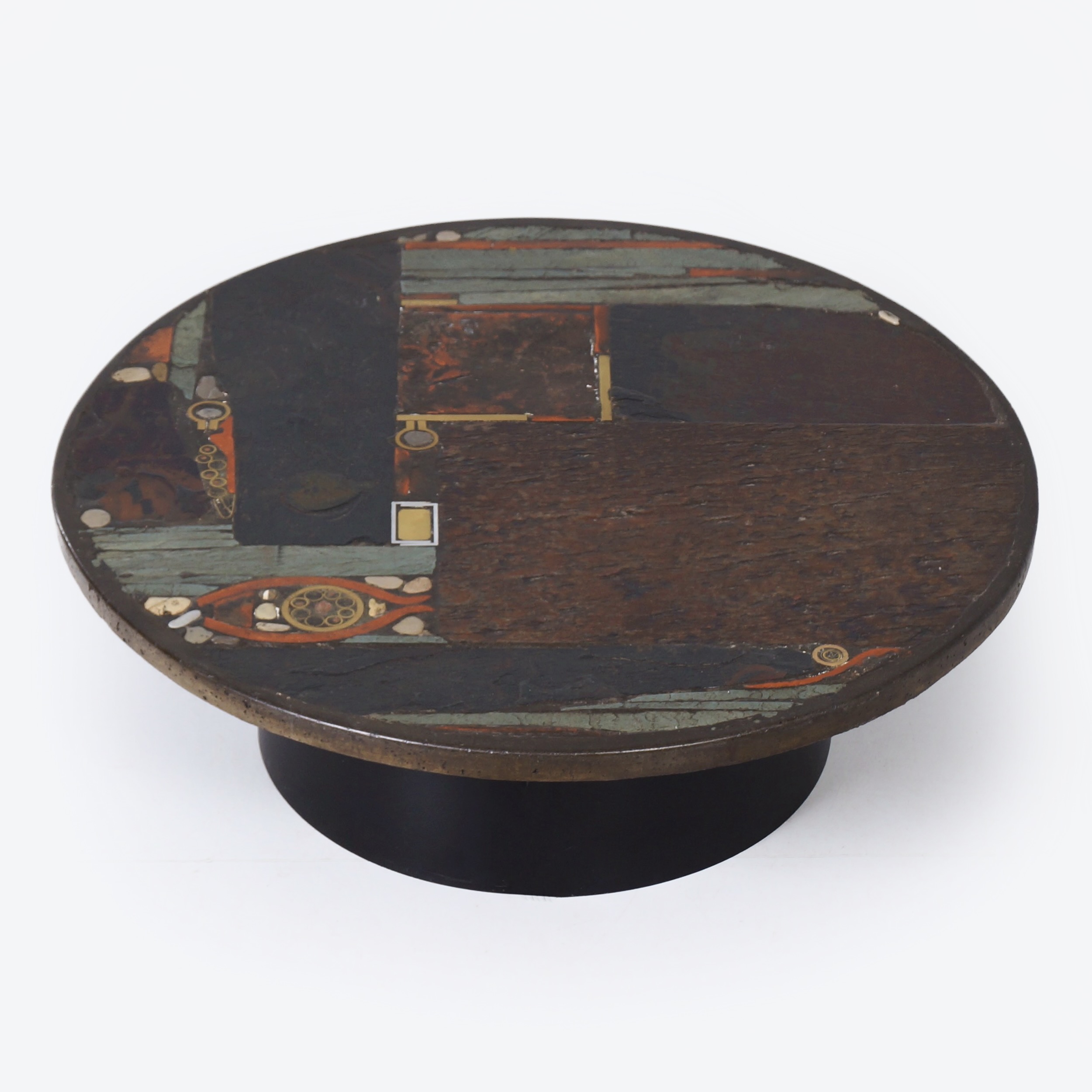 Salontafel van Paul Kingma, 1979 – Mozaïek in Aardse Tinten, Ø100 cm