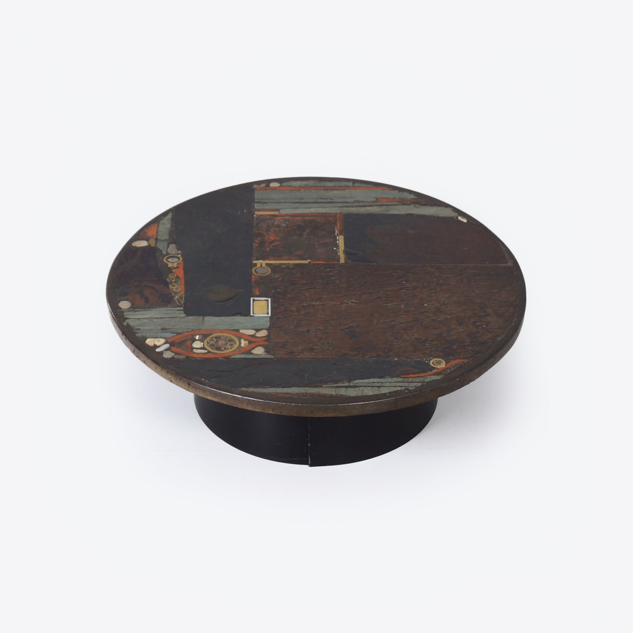 Salontafel van Paul Kingma, 1979 – Mozaïek in Aardse Tinten, Ø100 cm
