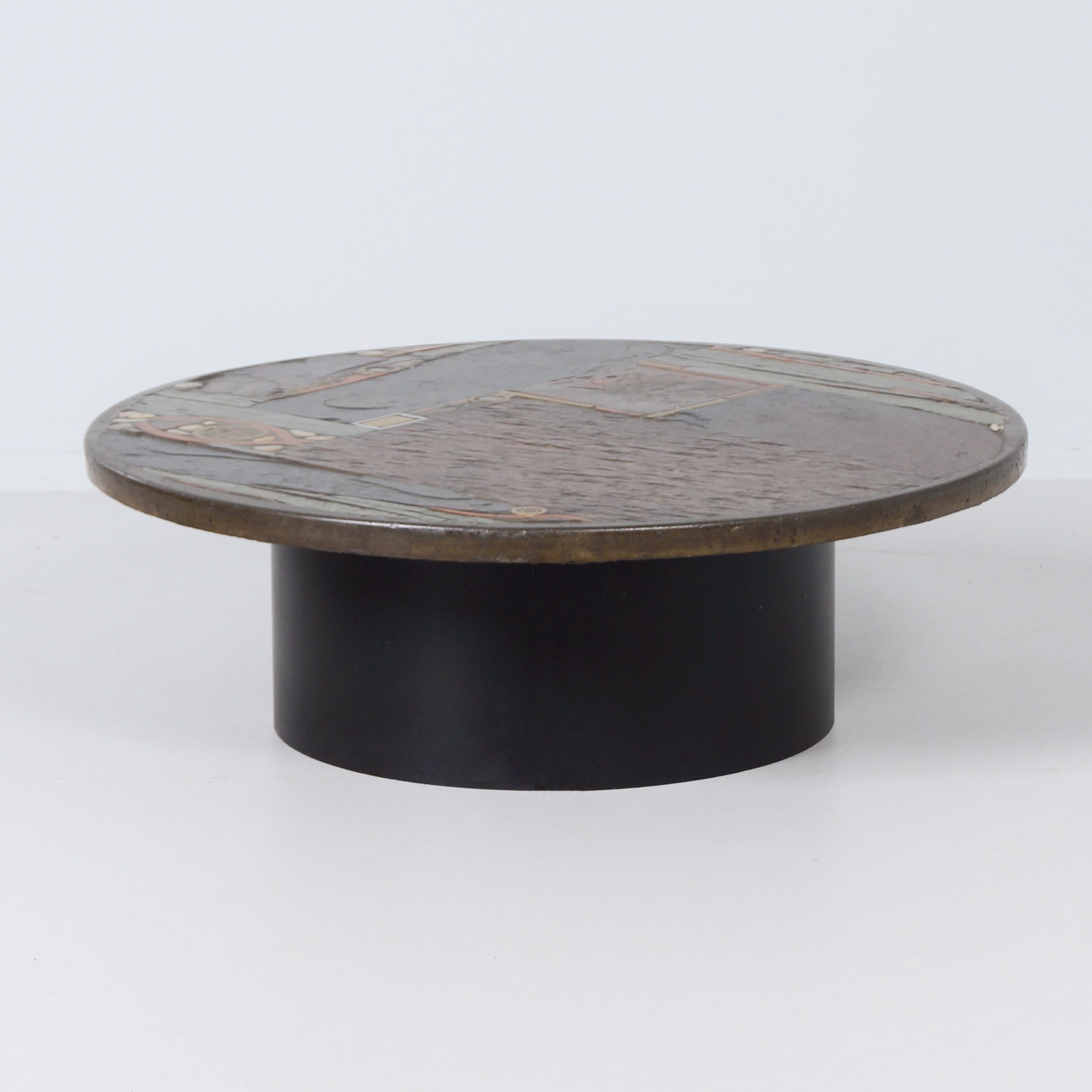 Salontafel van Paul Kingma, 1979 – Mozaïek in Aardse Tinten, Ø100 cm