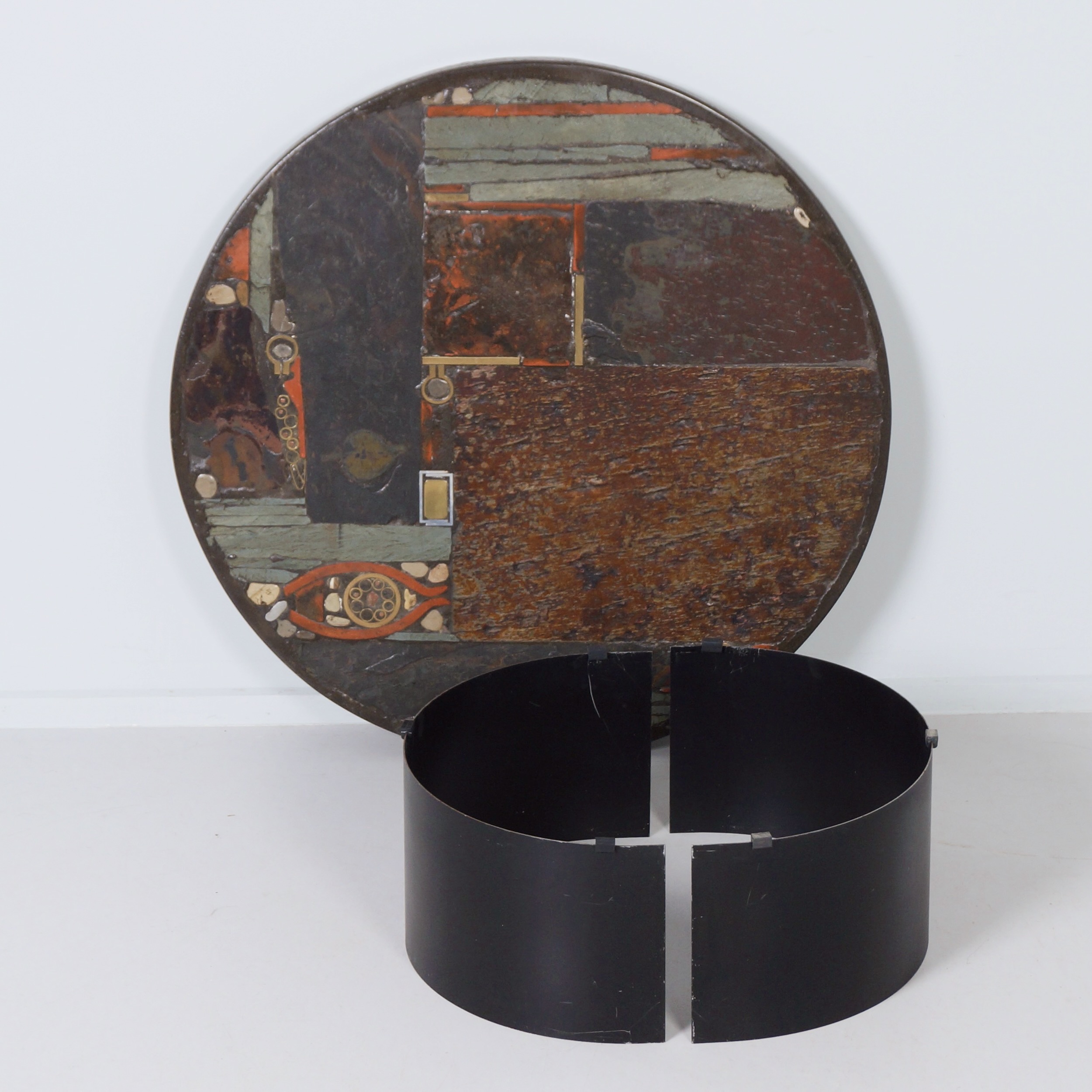 Salontafel van Paul Kingma, 1979 – Mozaïek in Aardse Tinten, Ø100 cm