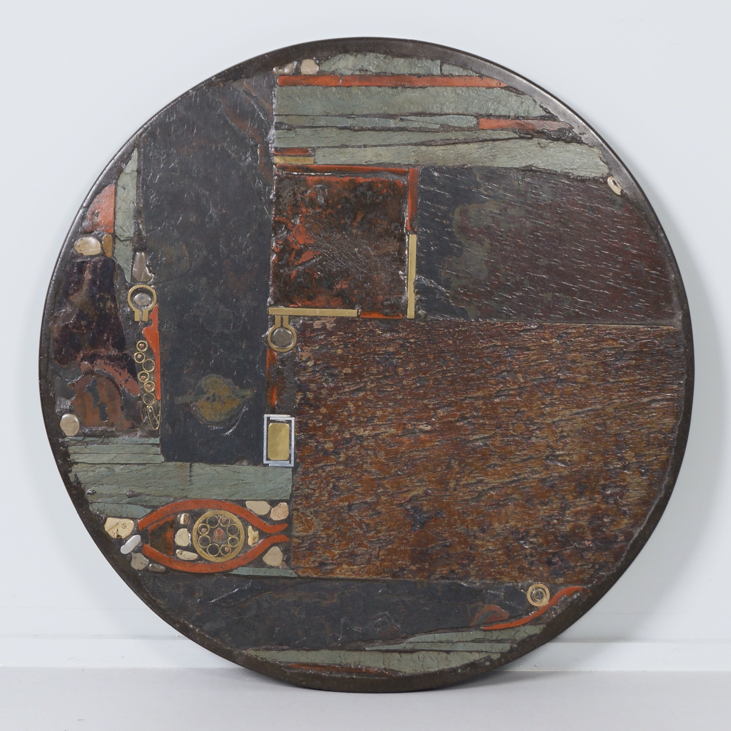 Salontafel van Paul Kingma, 1979 – Mozaïek in Aardse Tinten, Ø100 cm
