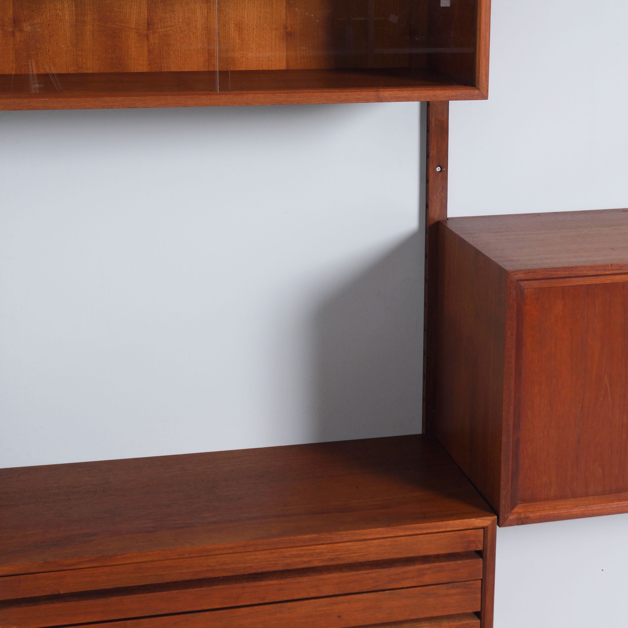 Royal System van Poul Cadovius voor Cado, 1960s – Teakhouten Wandsysteem, 14-Delig