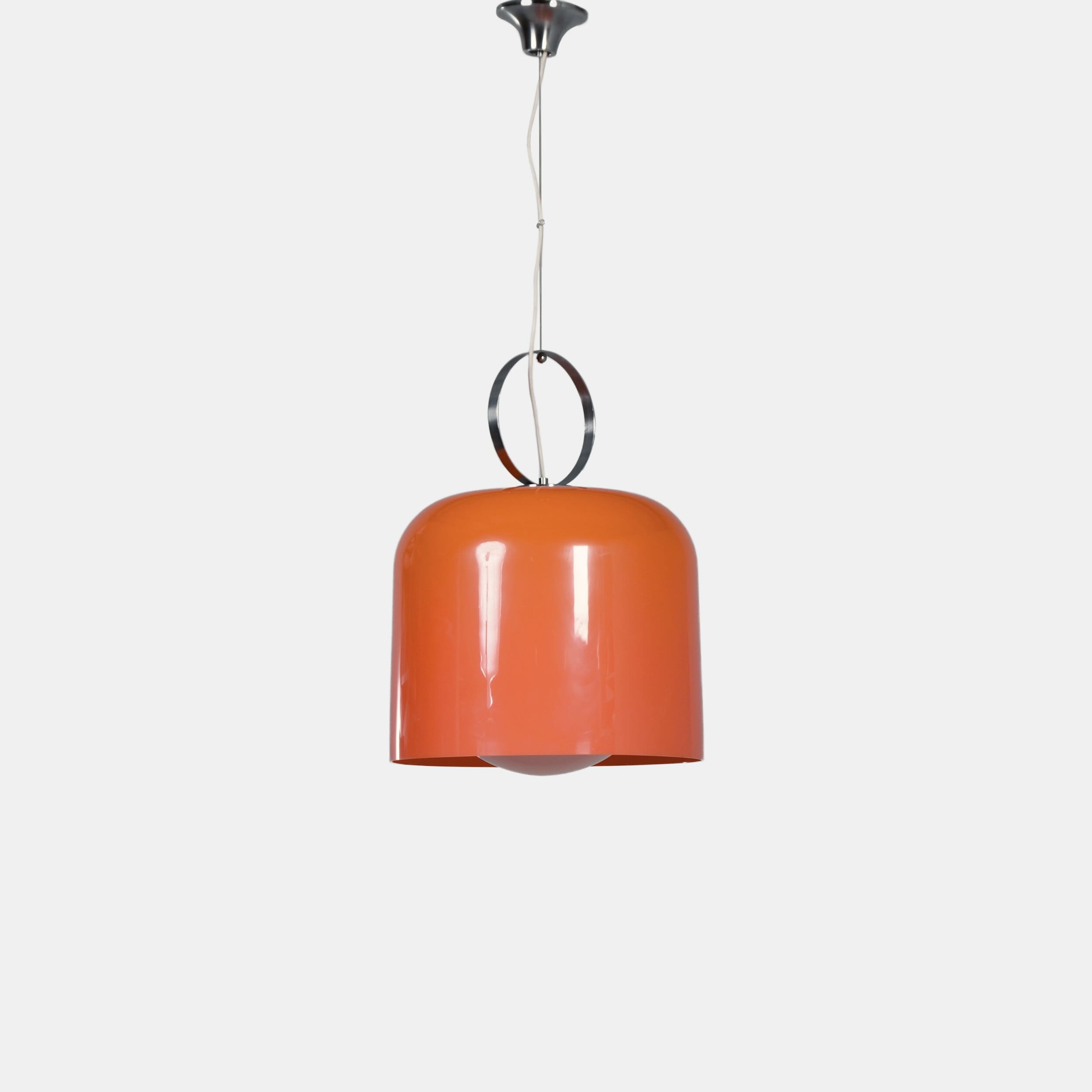 Oranje Alvise hanglamp van Luigi Massoni voor Guzzini, Italië, jaren 70
