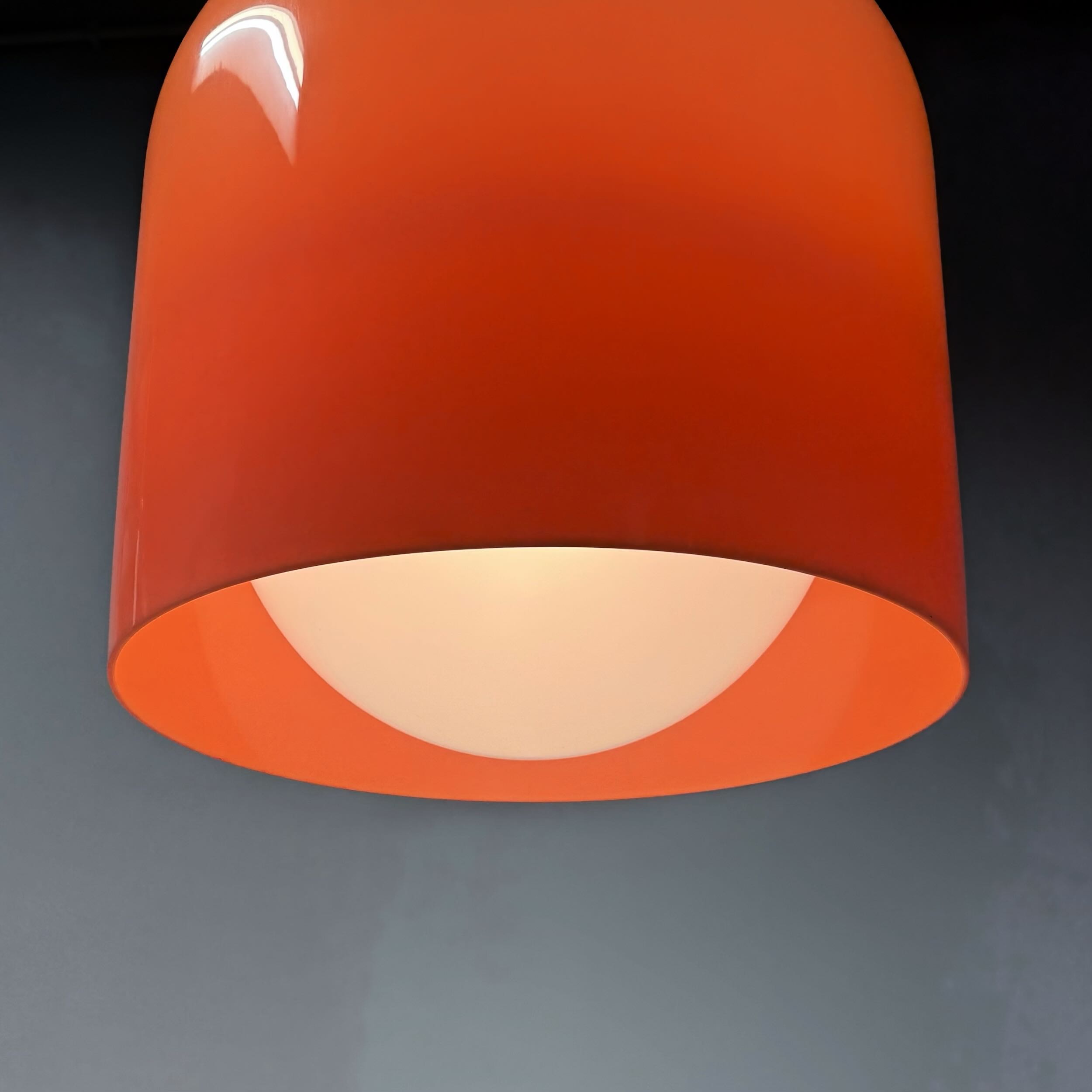 Oranje Alvise hanglamp van Luigi Massoni voor Guzzini, Italië, jaren 70